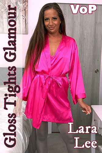 Lara Lee 'Pink Robe & Negligee with Grey Glossy Legwear'