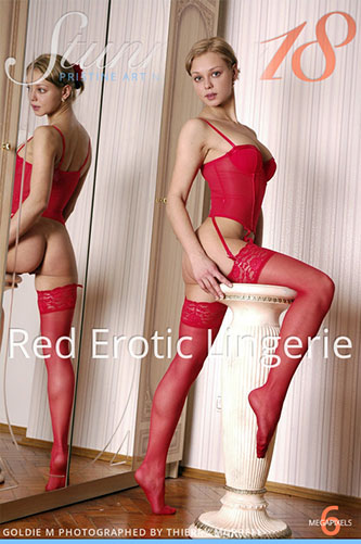 Goldie M "Red Erotic Lingerie"